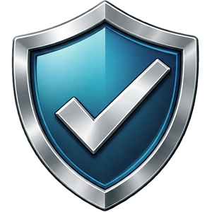 Shield and checkmark icon representing certified professional water treatment service