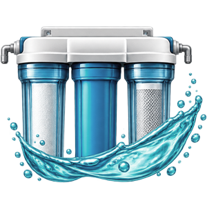 Water filtration system icon representing quality water treatment